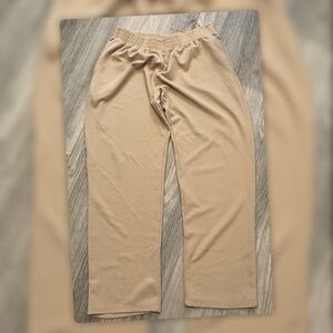 Beige Wide Leg Pants